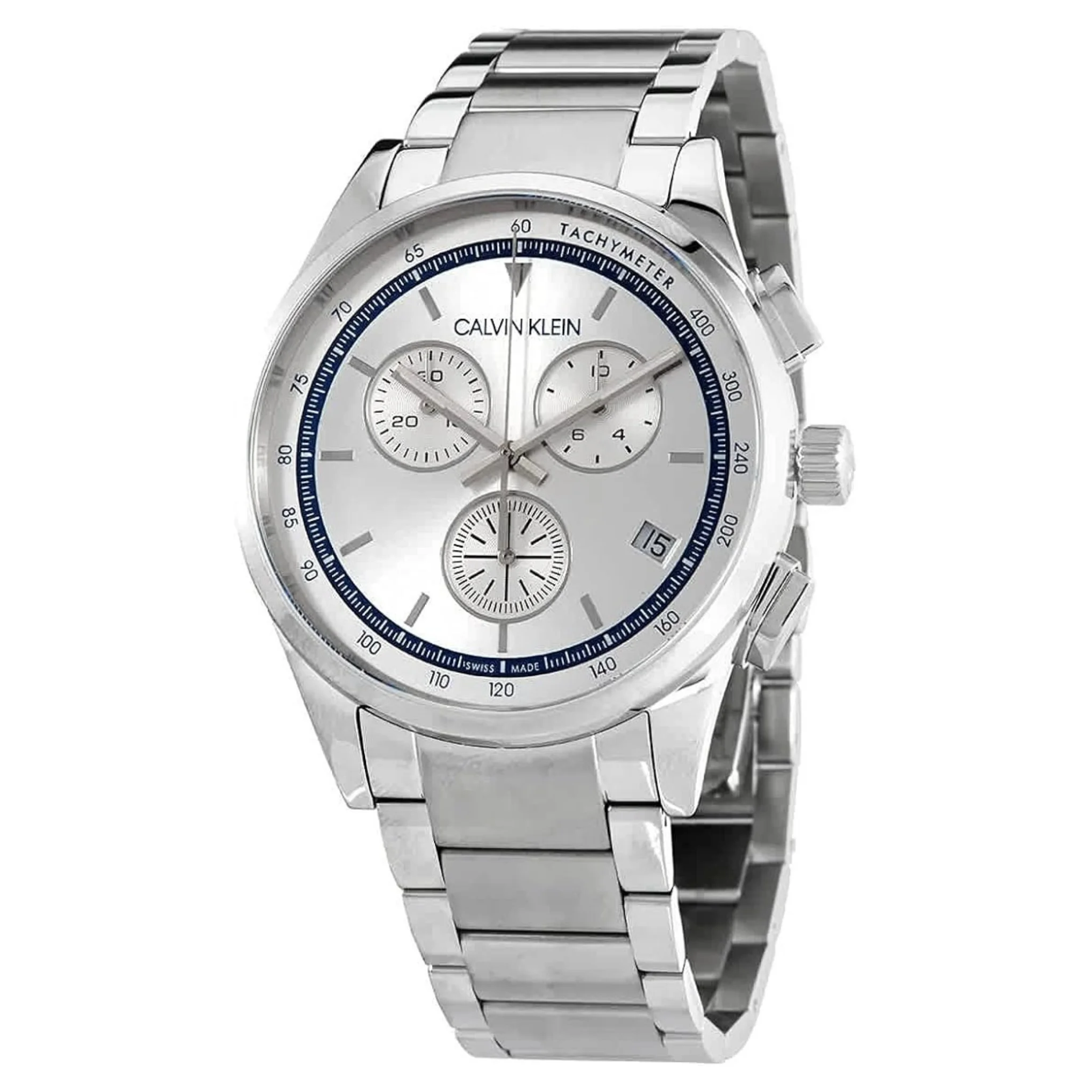 Calvin Klein Completion Chronograph Quartz Silver Dial Mens Watch KAM27146