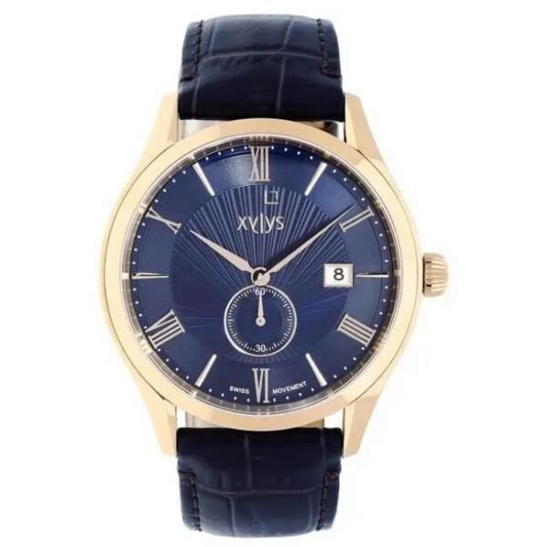 Xylys Date Blue Dial Leather Strap Watch for Men NL40037WL02E