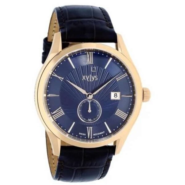 Xylys Date Blue Dial Leather Strap Watch for Men NL40037WL02E