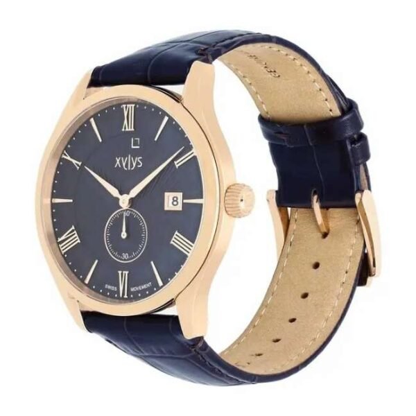 Xylys Date Blue Dial Leather Strap Watch for Men NL40037WL02E