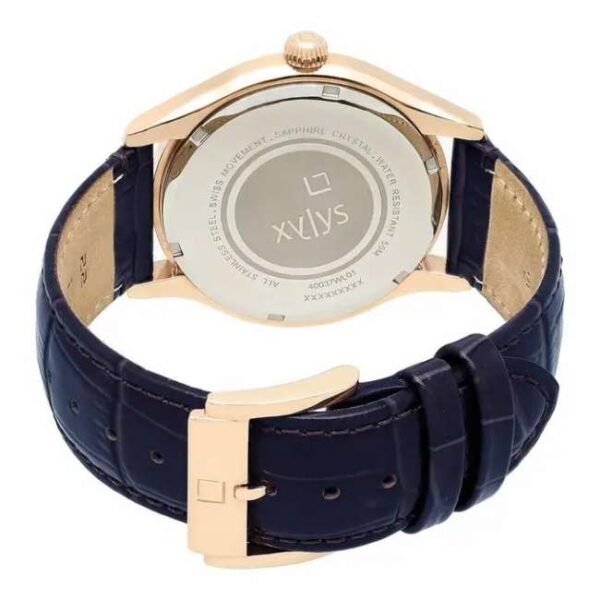 Xylys Date Blue Dial Leather Strap Watch for Men NL40037WL02E