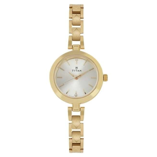 Titan women Light Champagne Watch- NM2598YM01