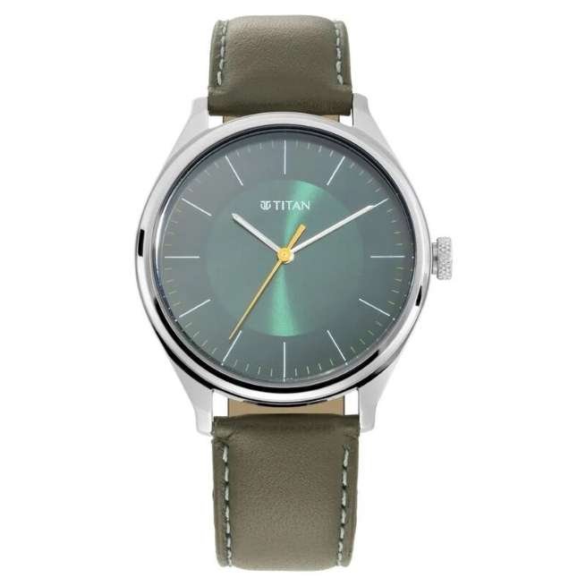 Titan male Green Watch- NP1802SL04