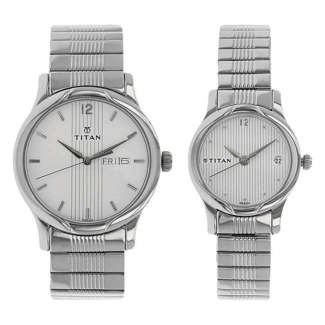 Titan Silver White Unisex Quartz Watch NR15802490SM03P