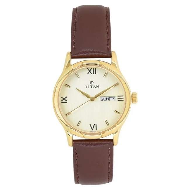 Titan Champagne Men Quartz Watch NR1580YL05