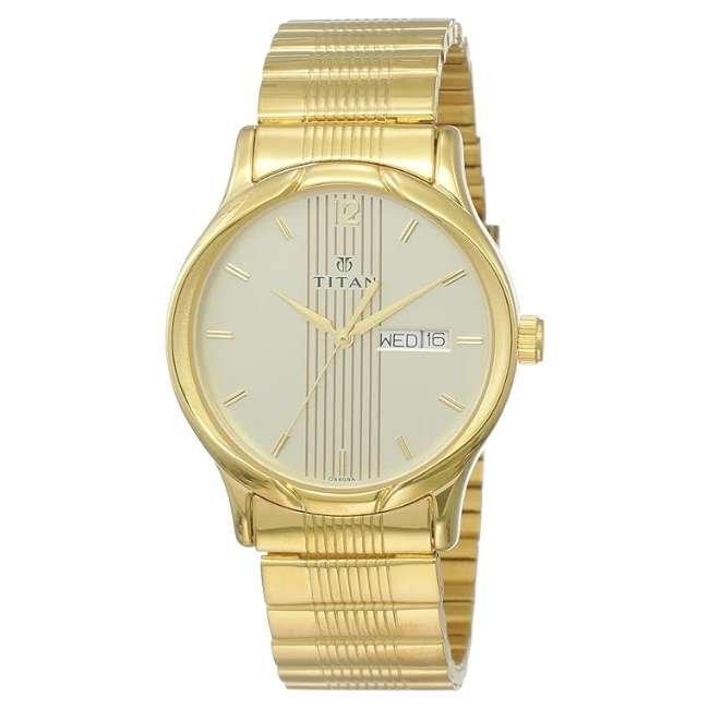 Titan Champagne Men Quartz Watch NR1580YM05