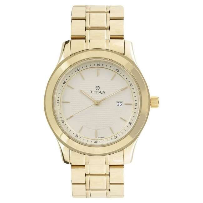 Titan Champagne Men Quartz Watch NR1627YM04