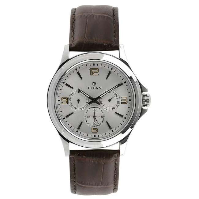 Titan Silver White Men Quartz Watch NR1698SL01