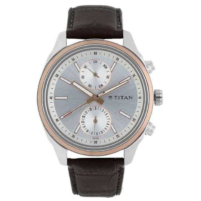 Titan Silver White Men Quartz Watch NR1733KL02