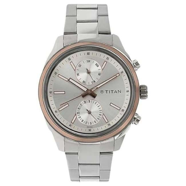 Titan Silver White Men Quartz Watch NR1733KM02