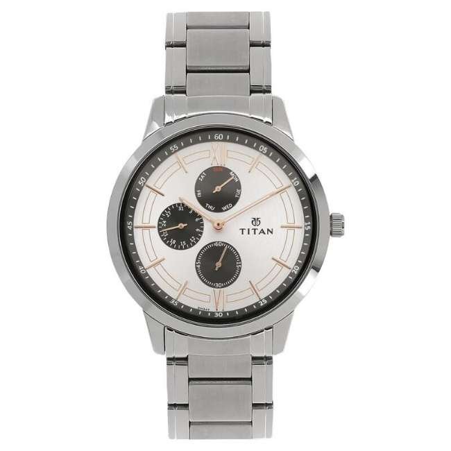 Titan Silver White Men Quartz Watch NR1769SM02