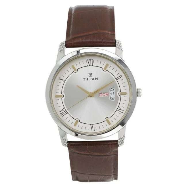 Titan Silver White Men Quartz Watch NR1774SL01