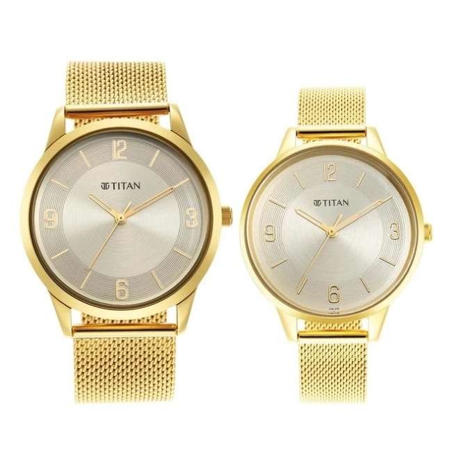 Titan Light Champagne Unisex Quartz Watch NR18062648YM01P