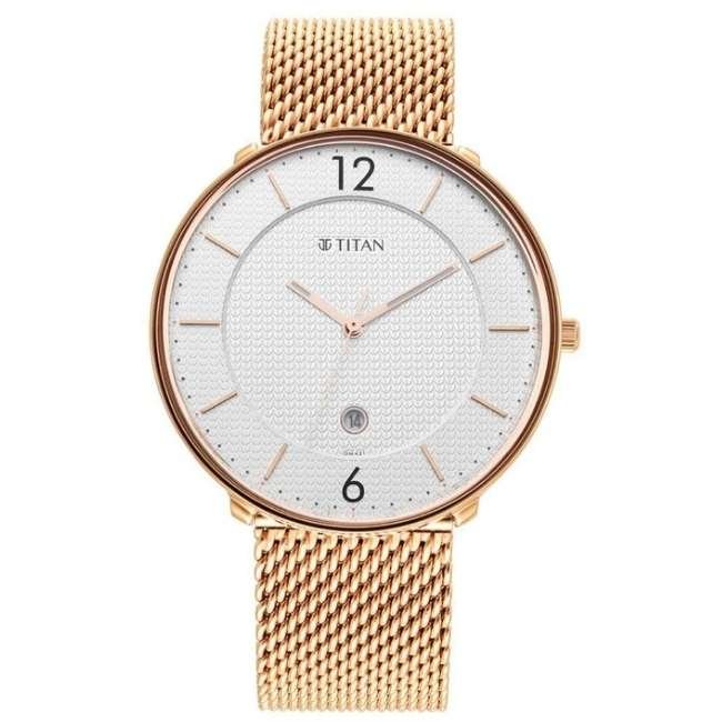Titan Silver White Men Quartz Watch NR1849WM01