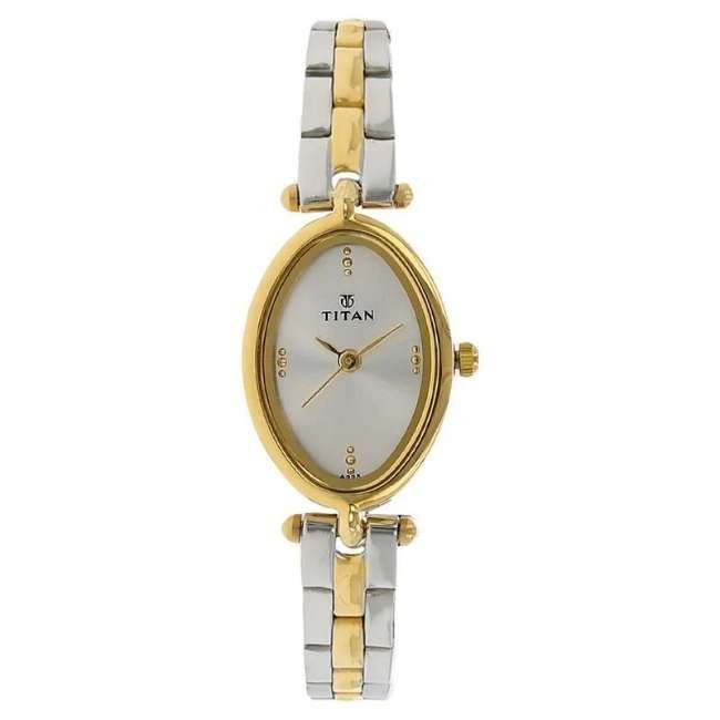 Titan Silver White Women Quartz Watch NR2418BM01