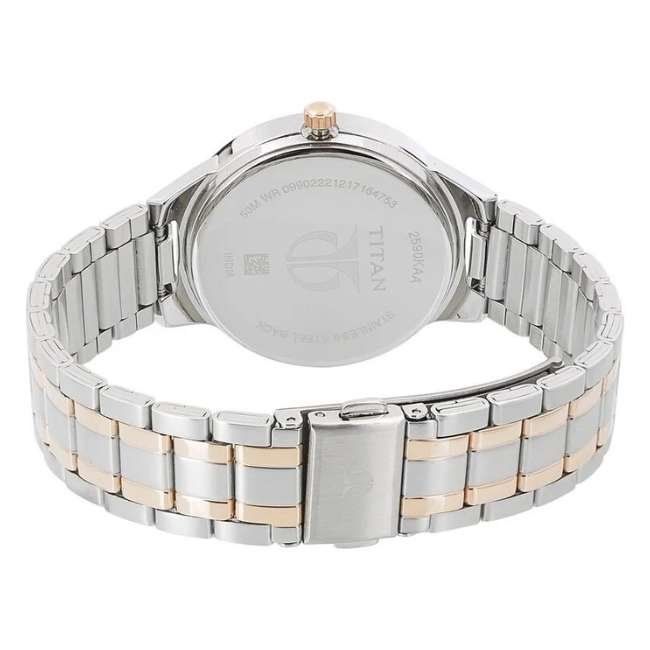 Titan Silver White Women Quartz Watch NR2590KM01