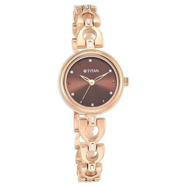 Titan Brown Women Quartz Watch NR2601WM04