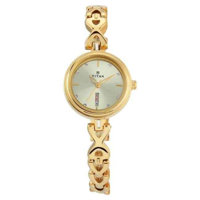 Titan Light Champagne Women Quartz Watch NR2601YM03