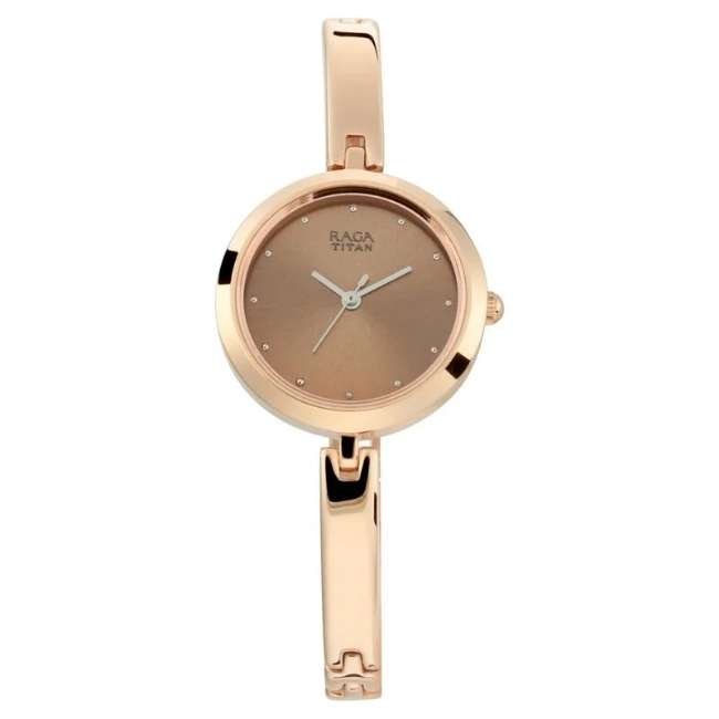 Titan Rose Gold Quartz Watch NR2606WM05