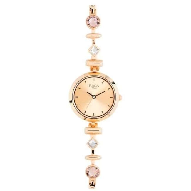 Titan Rose Gold Quartz Watch NR2606WM06