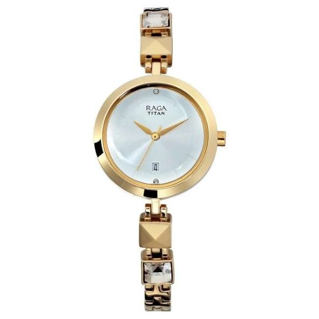Titan Silver White Women Quartz Watch NR2606YM01