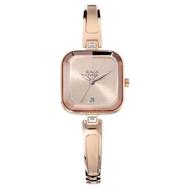 Titan Rose Gold Women Quartz Watch NR2607WM01