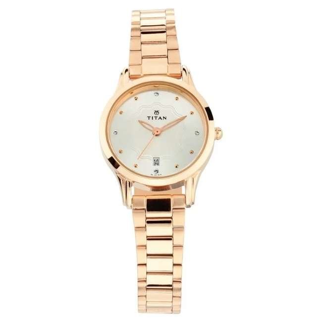 Titan Silver White Women Quartz Watch NR2628WM01