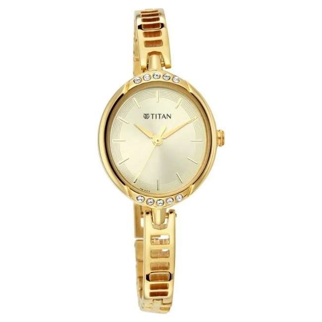 Titan Light Champagne Women Quartz Watch NR2637YM01