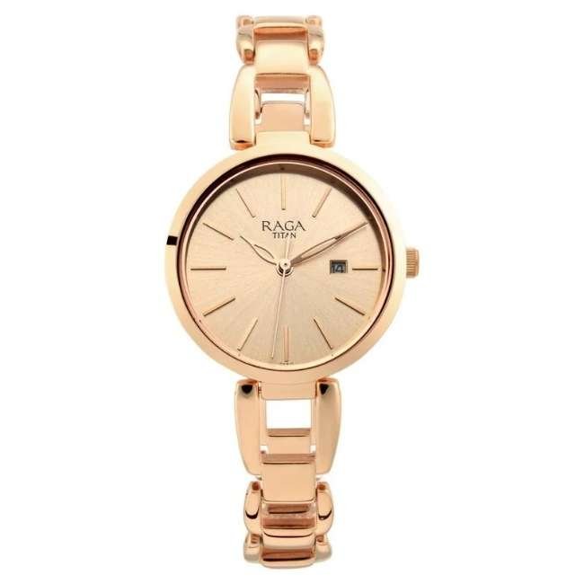 Titan Rose Gold Women Quartz Watch NR2642WM01