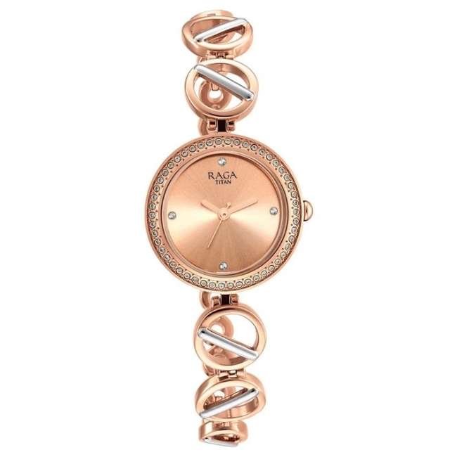 Titan Rose Gold Women Quartz Watch NR2643KM01