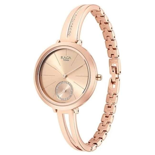 Titan Rose Gold Women Quartz Watch NR2647WM01