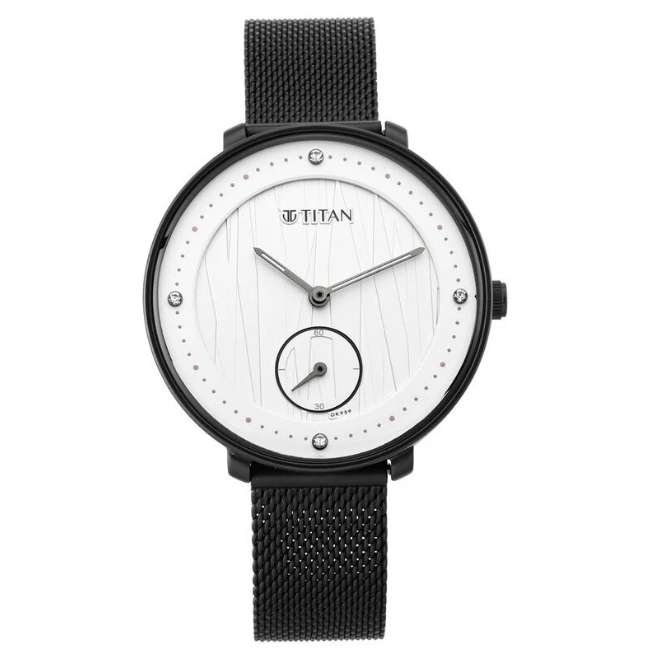 Titan Silver White Women Quartz Watch NR2651NM01