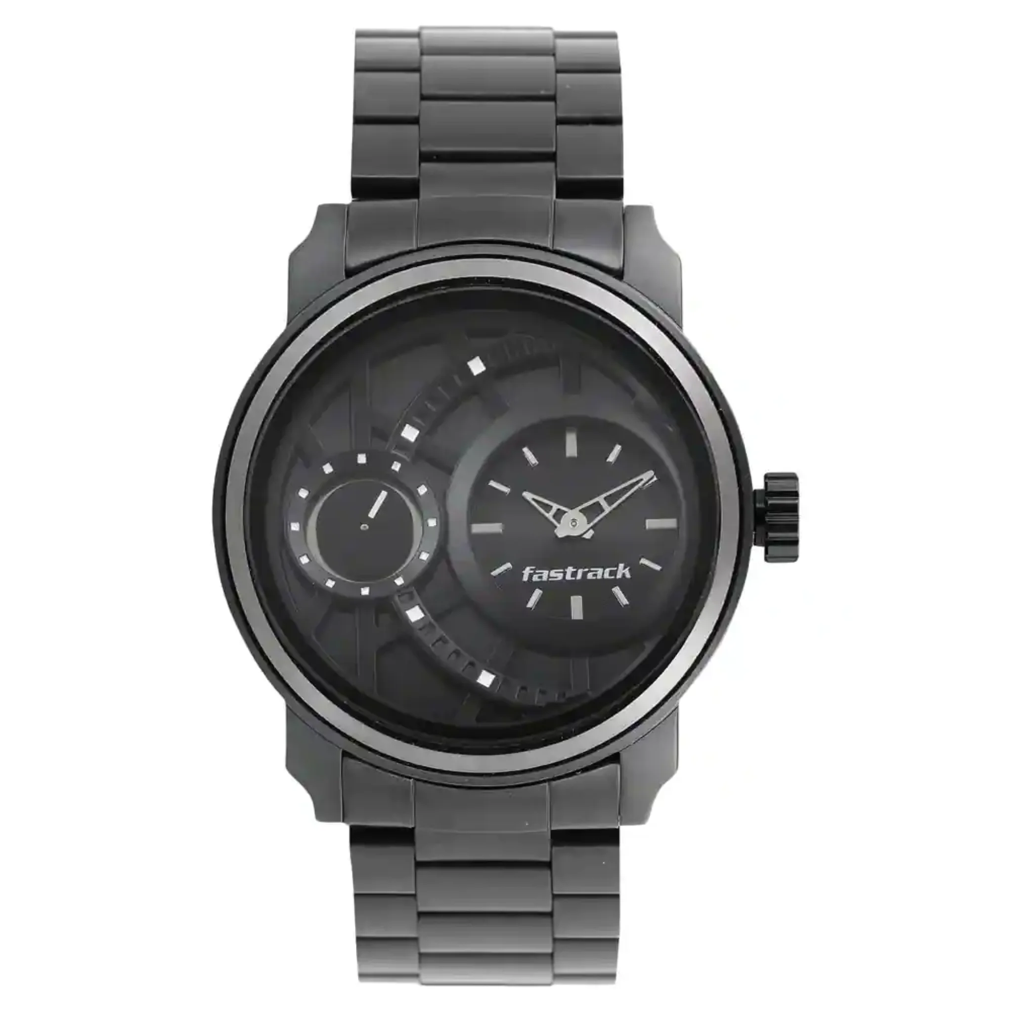 Fastrack Quartz Analog Black Dial Stainless Steel Strap Watch-NR3147KM01