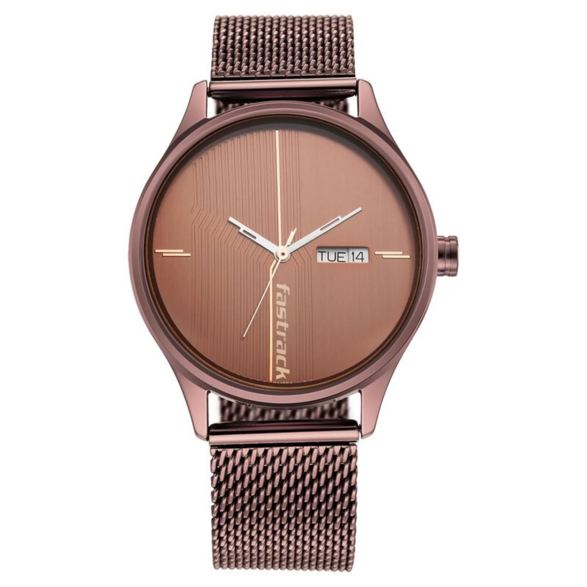 Fastrack Round Brown Male NR3247QM02 Watch