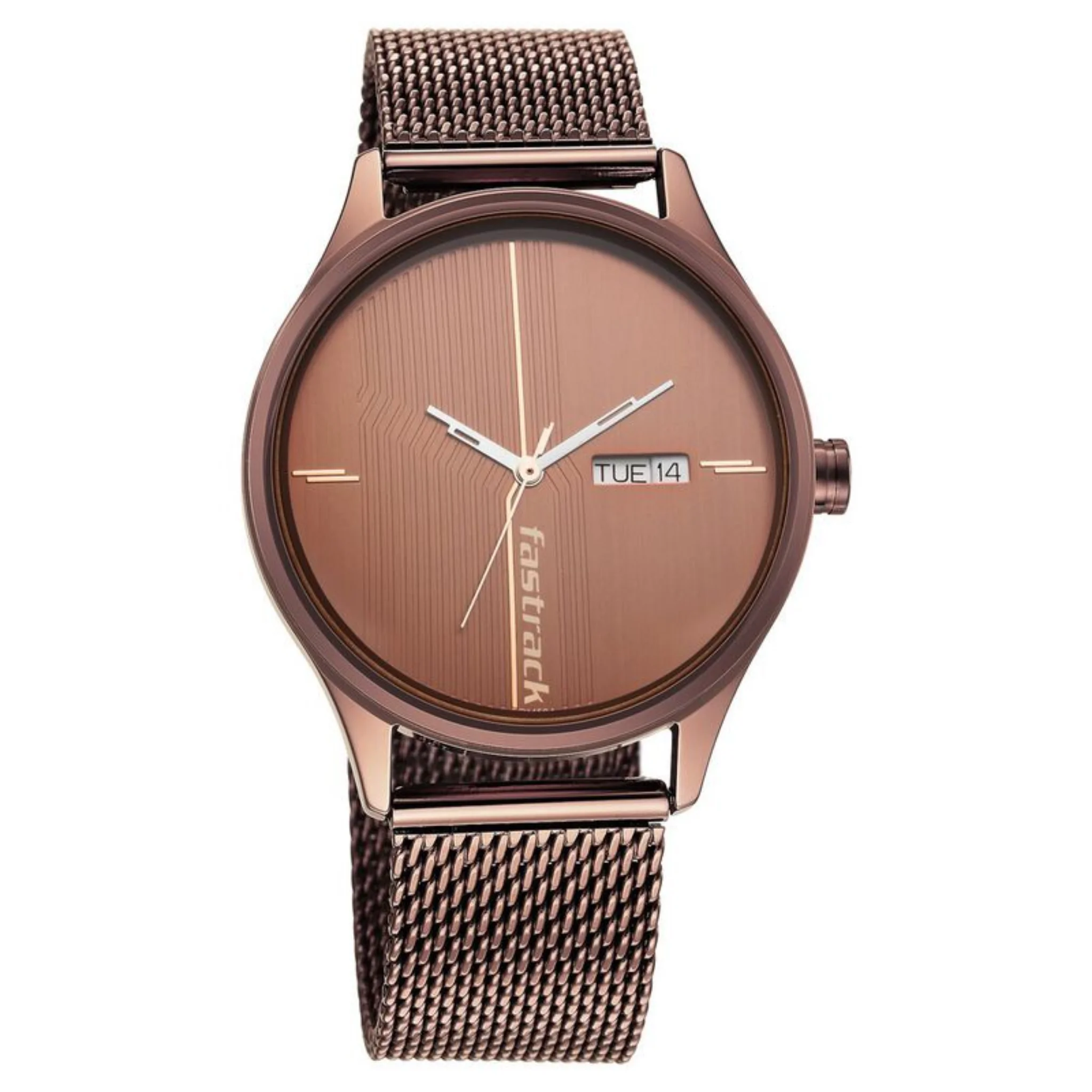 Fastrack Round Brown Male NR3247QM02 Watch