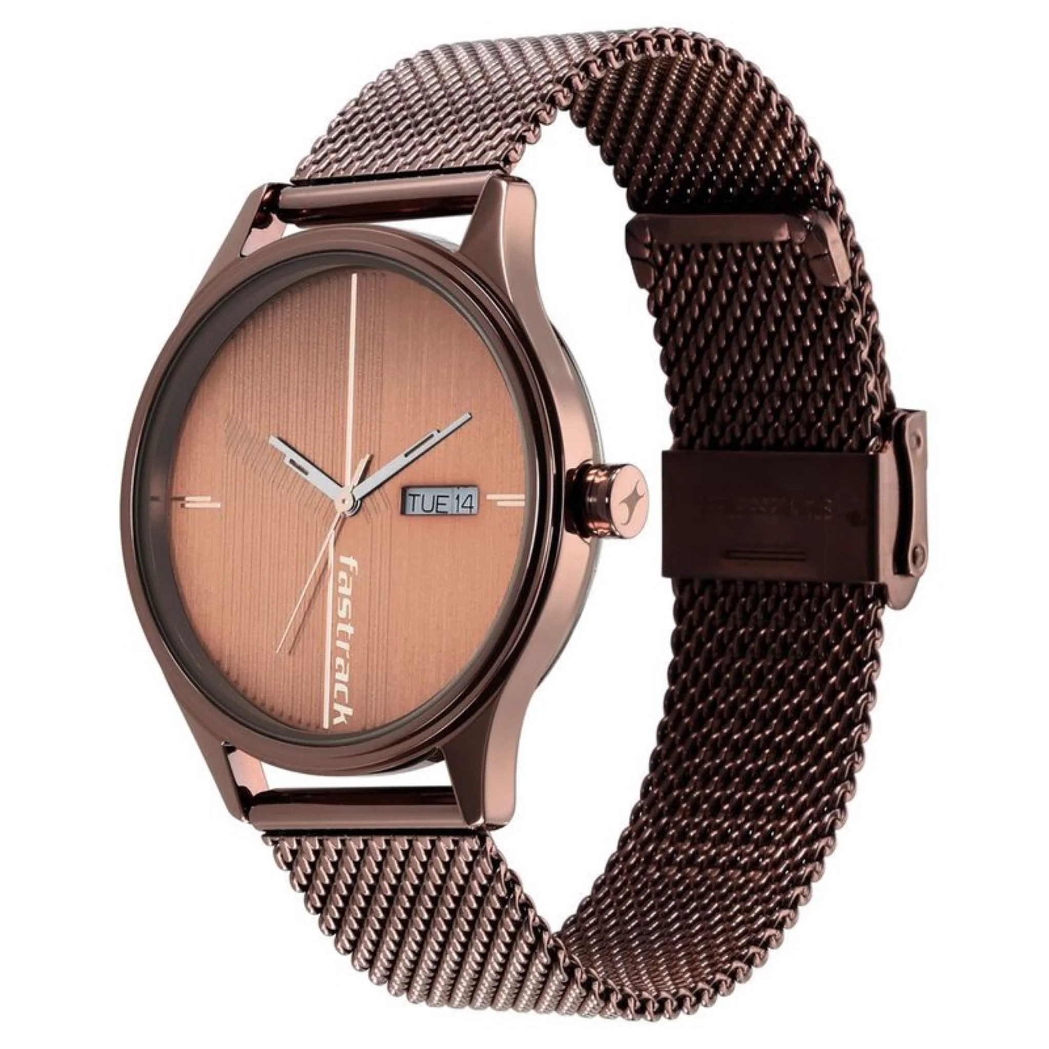 Fastrack Round Brown Male NR3247QM02 Watch