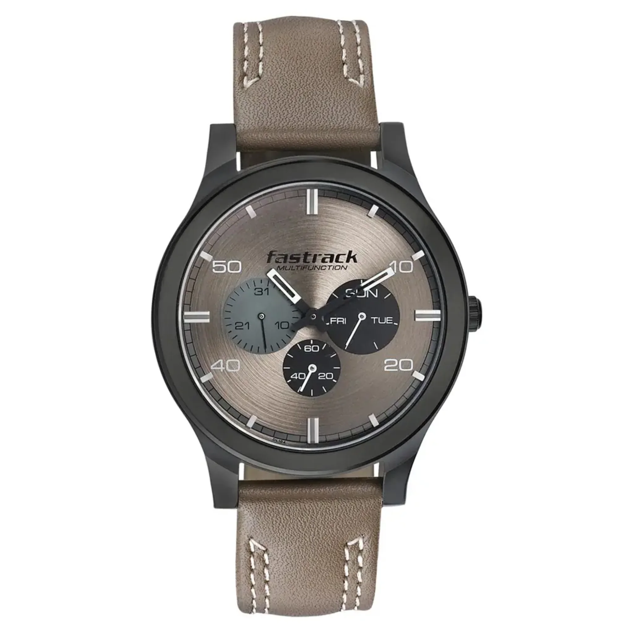 Fastrack Dial It Up Quartz Analog Beige Dial Leather Strap Watch-NR3252NL01