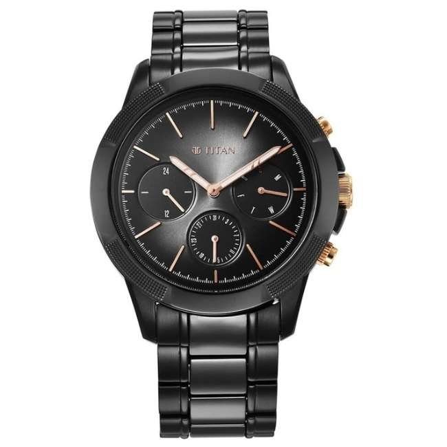 Titan Black Men Quartz Watch NR90090KD03