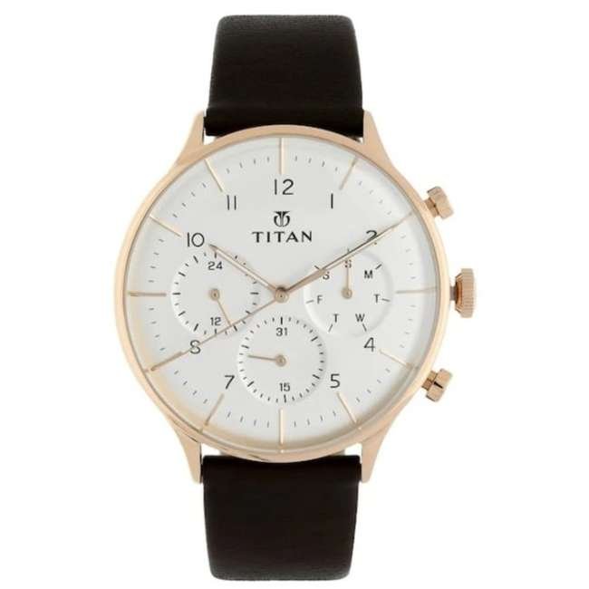 Titan Silver White Men Quartz Watch NR90102WL01