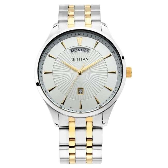 Titan Silver White Men Quartz Watch NR90127BM01
