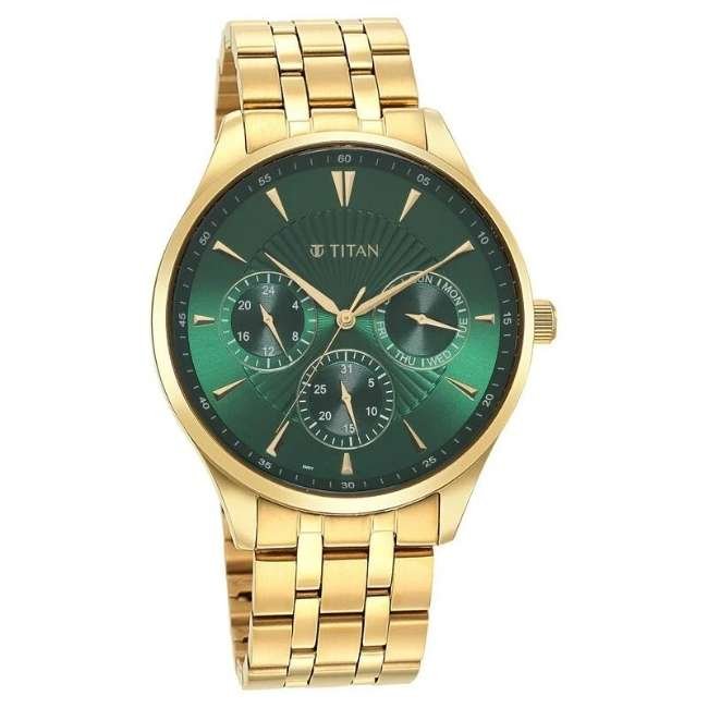 Titan Green Men Quartz Watch NR90127YM05