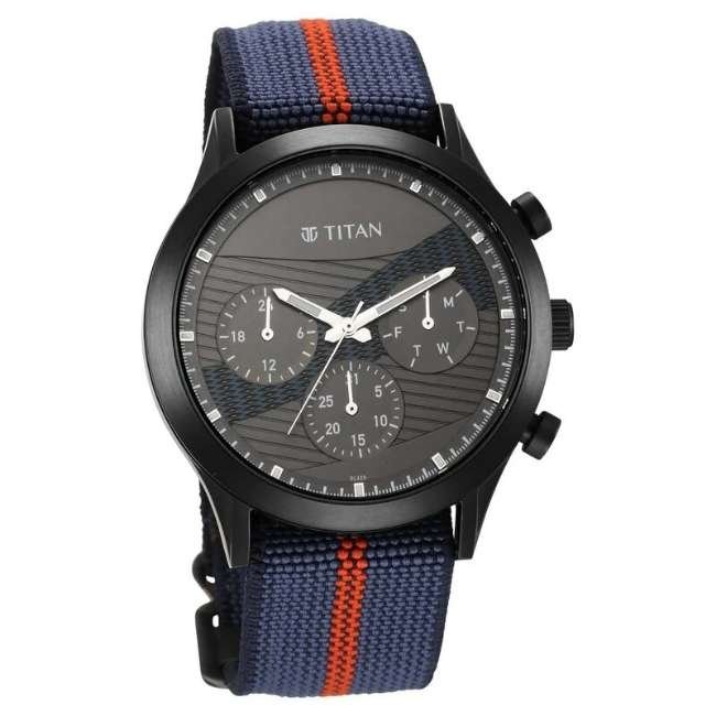 Titan Anthracite Men Quartz Watch NR90129QP02