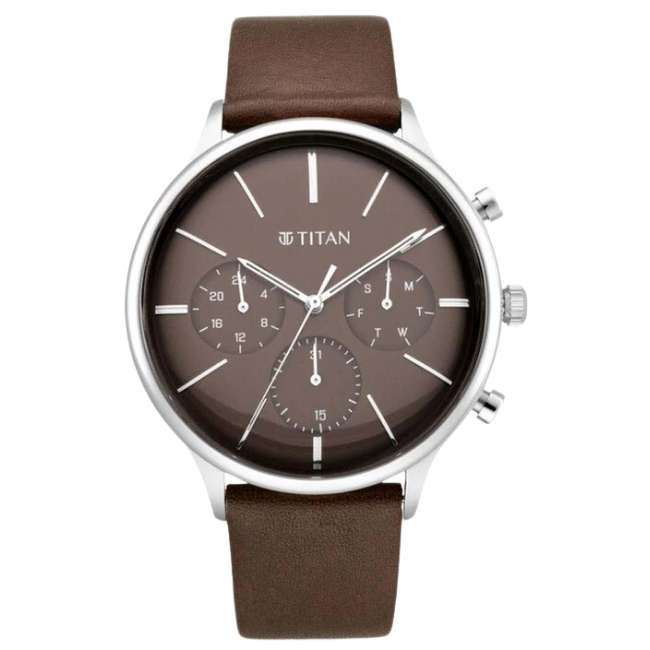 Titan Brown Men Quartz Watch NR90134SL02