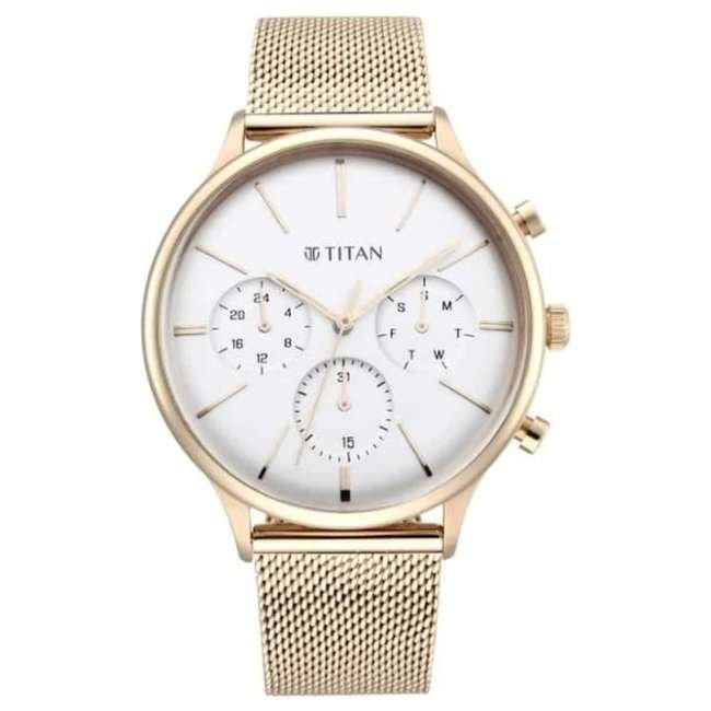 Titan Silver White Men Quartz Watch NR90134WM01