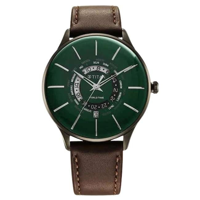 Titan Green Men Quartz Watch NR90145QL01