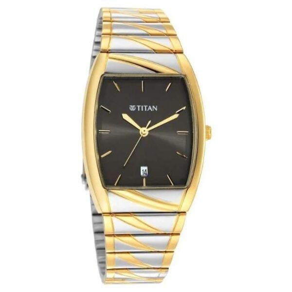 Titan Karishma Anthracite Dial Analog Stainless Steel Strap Watch for Men-9315BM03