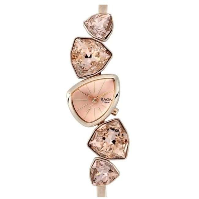 Titan Rose Gold Women Quartz Watch NR95095WM01F