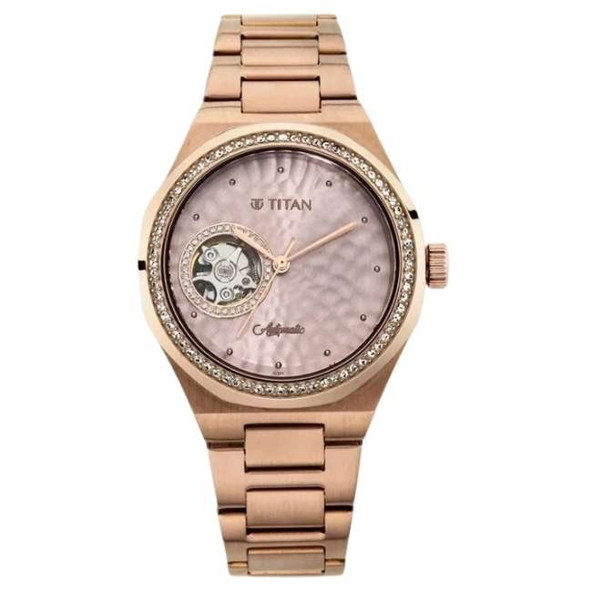 Titan Brown Women Quartz Watch NR95131QM01