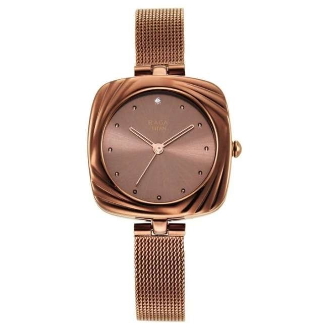Titan Brown Women Quartz Watch NR95139QM02