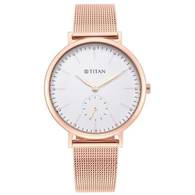 Titan Silver White Women Quartz Watch NR95142WM01